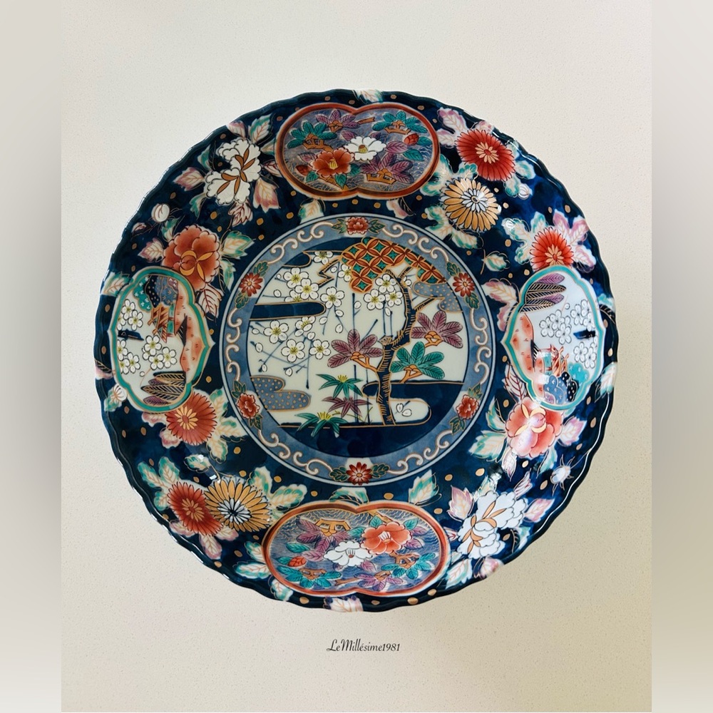 Vintage Japanese Hand Painted Scalloped Porcelain Bowl | Fine Art Japan